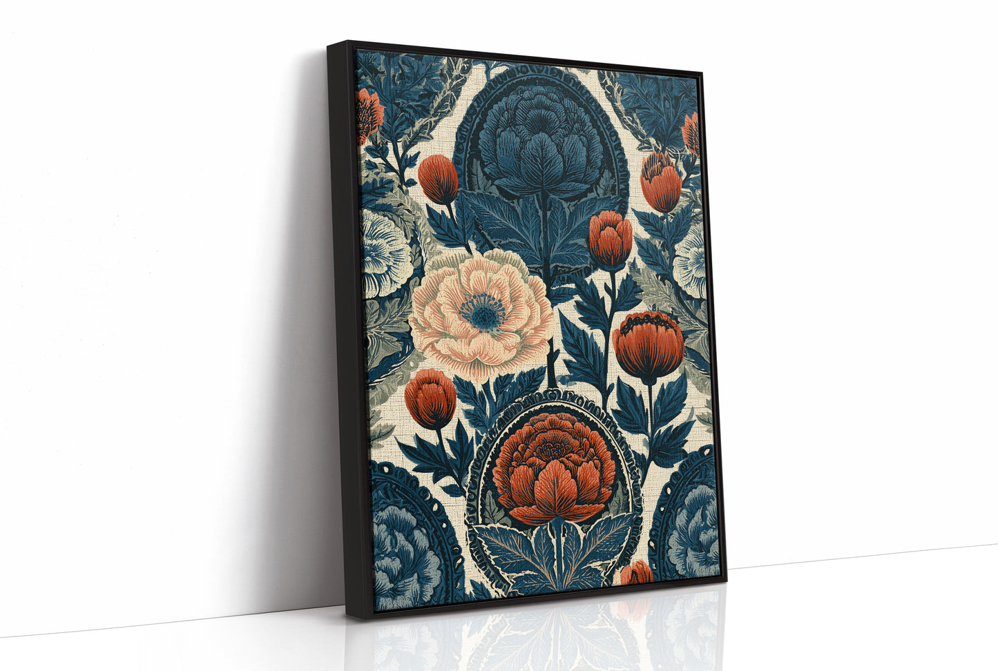 Indigo Garden: A Vintage Floral Tapestry