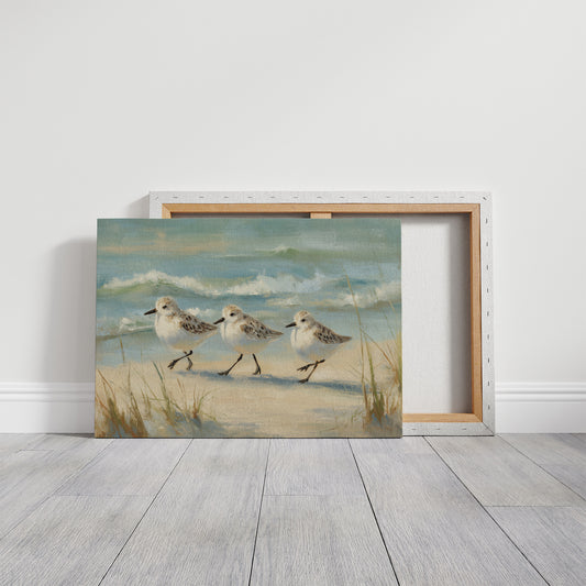 Sandpipers Dance Along Tidal Edge