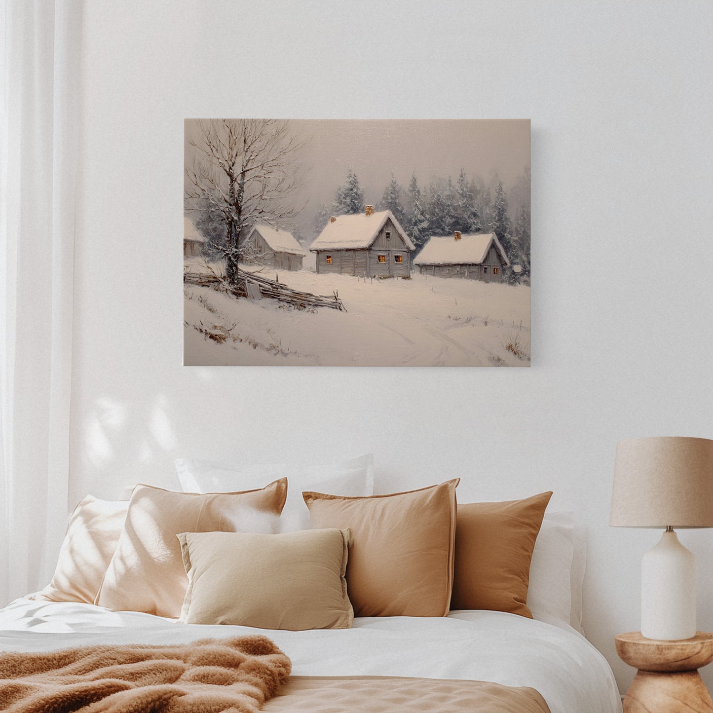 Cottages Beneath a Winter Veil