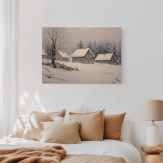 Cottages Beneath a Winter Veil