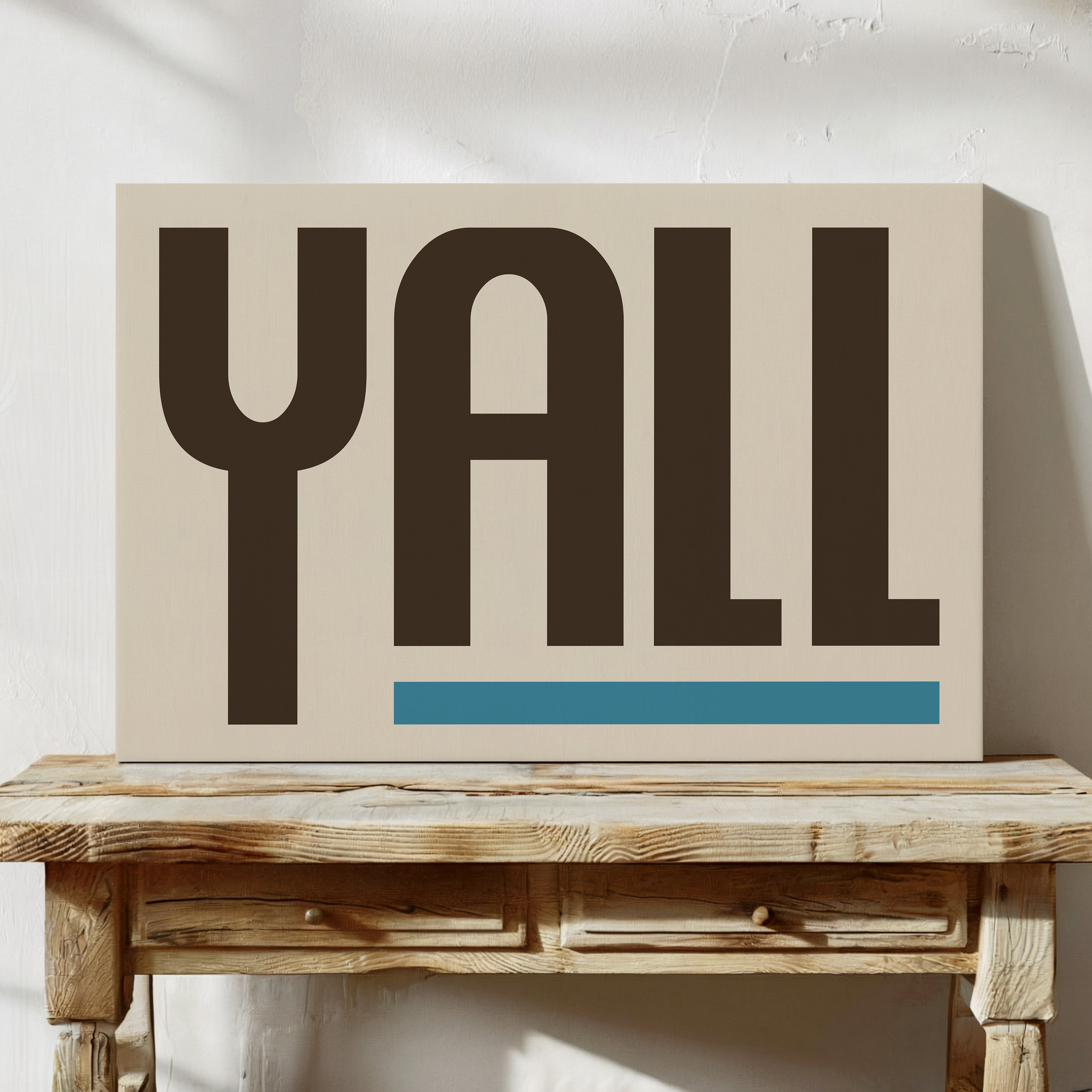 Y’all Typography Print with Teal Underline