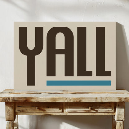 Y’all Typography Print with Teal Underline
