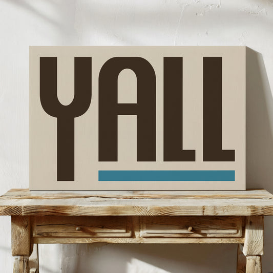 Y’all Typography Print with Teal Underline