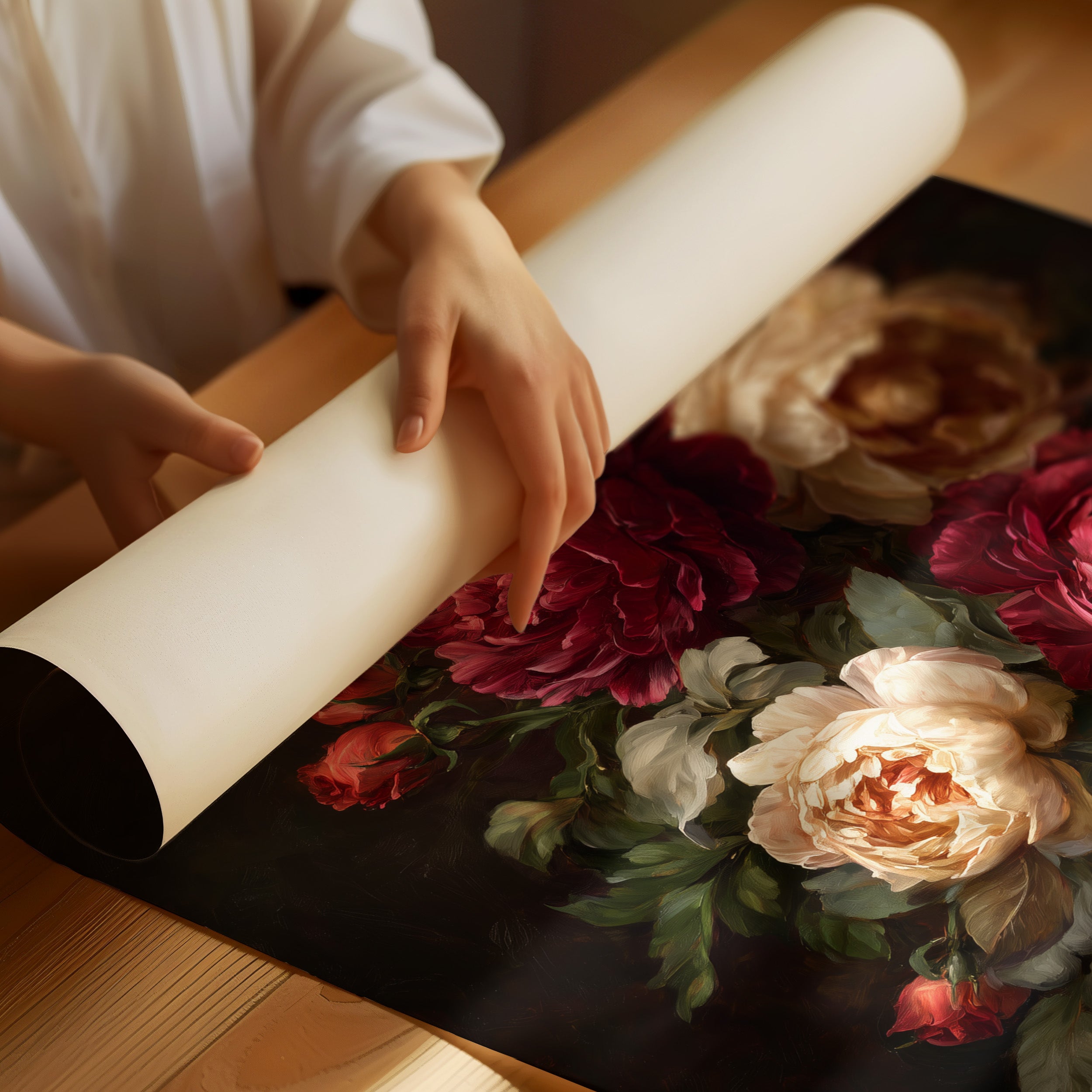 Velvet Blooms Against Midnight Walls