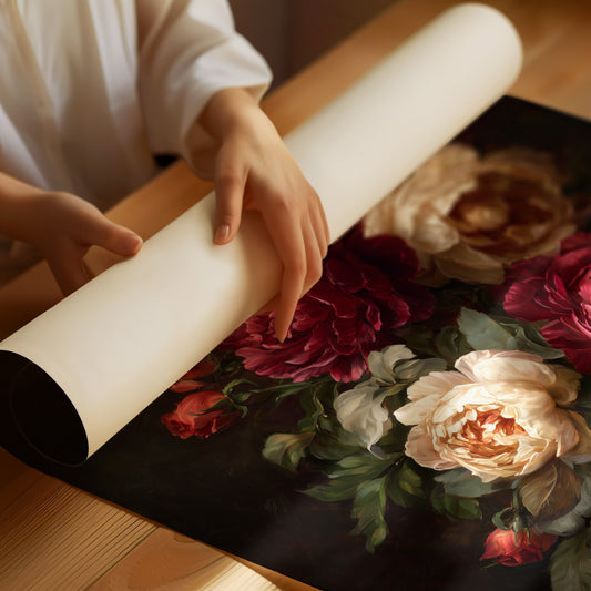 Velvet Blooms Against Midnight Walls
