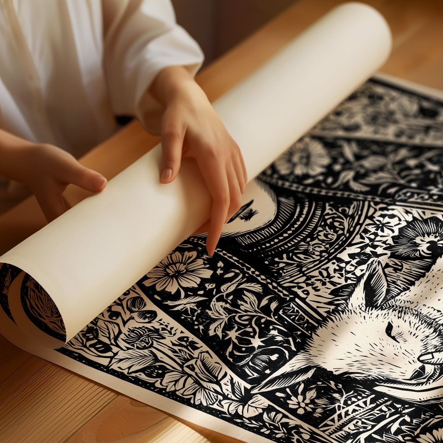 Madonna and Lamb: A Woodcut Devotion