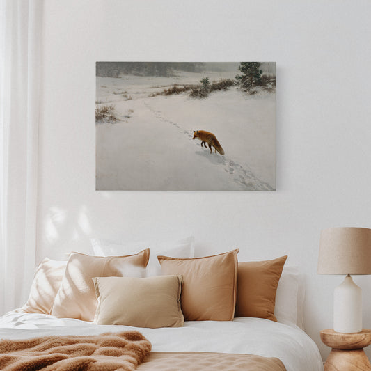 Fox Tracks Through Winter's Canvas