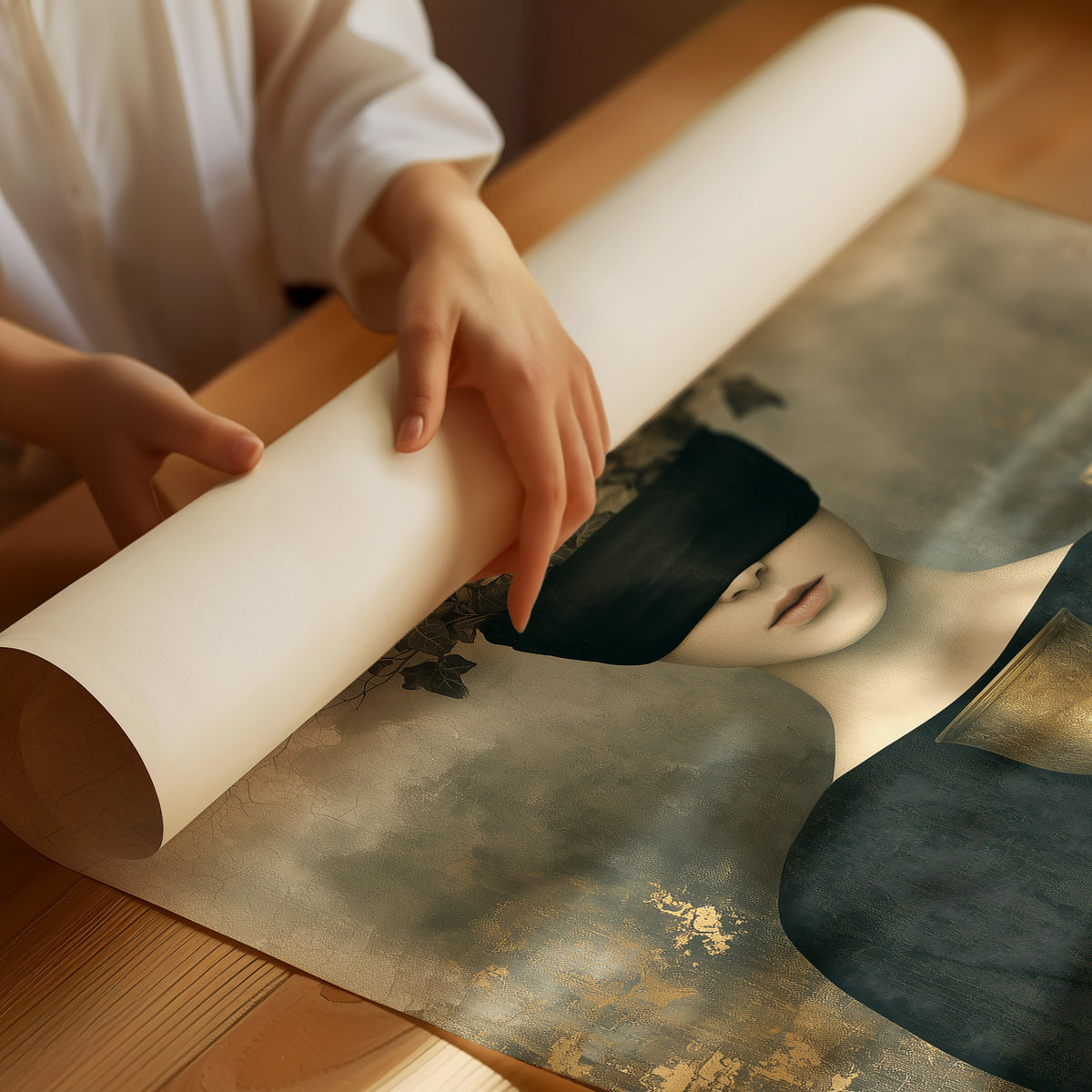 Blindfolded Time: Woman with Golden Chalice