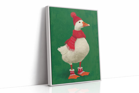 Festive Duck Wears Winter Woolens