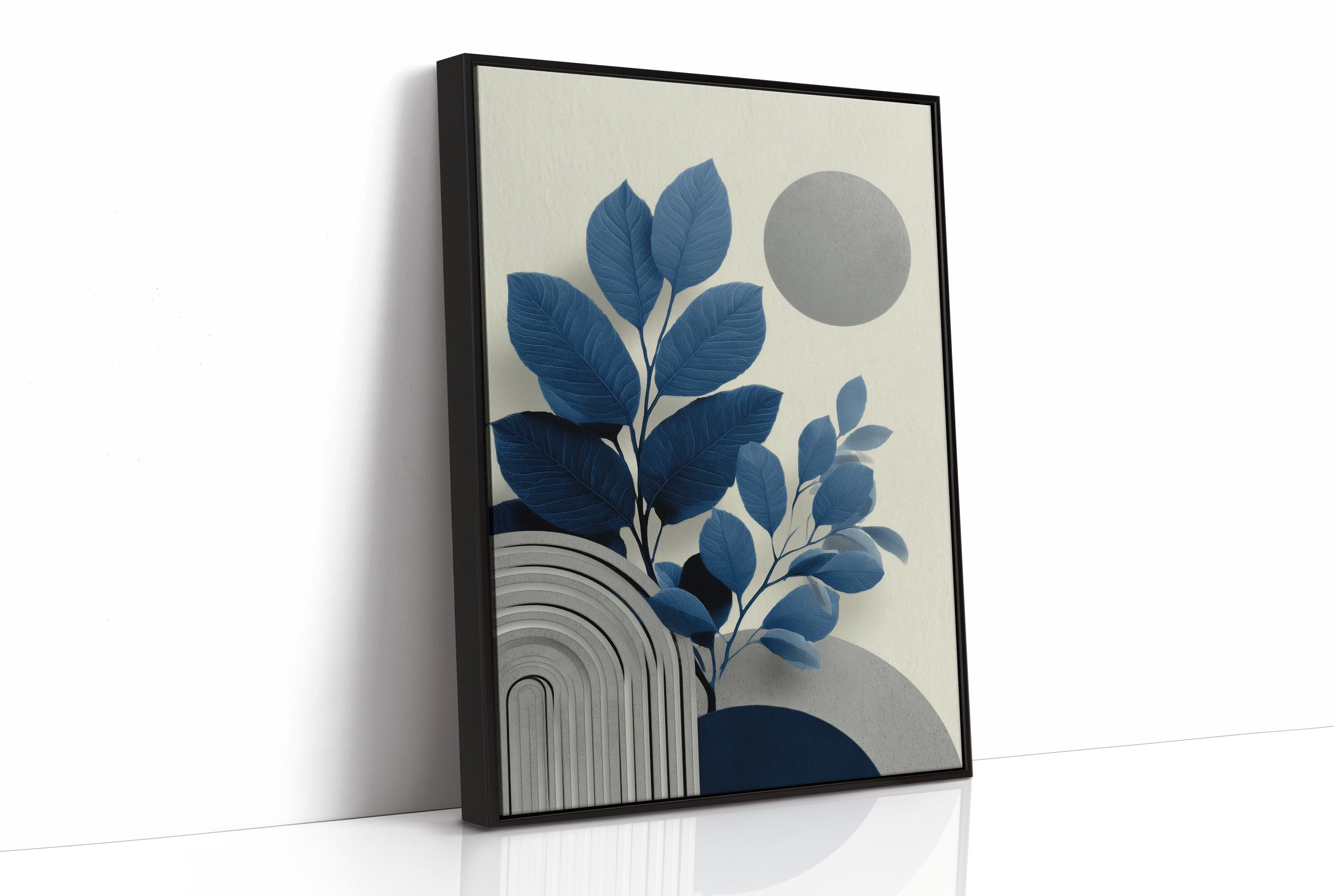 Blue Leaves Dance With Silver Moons