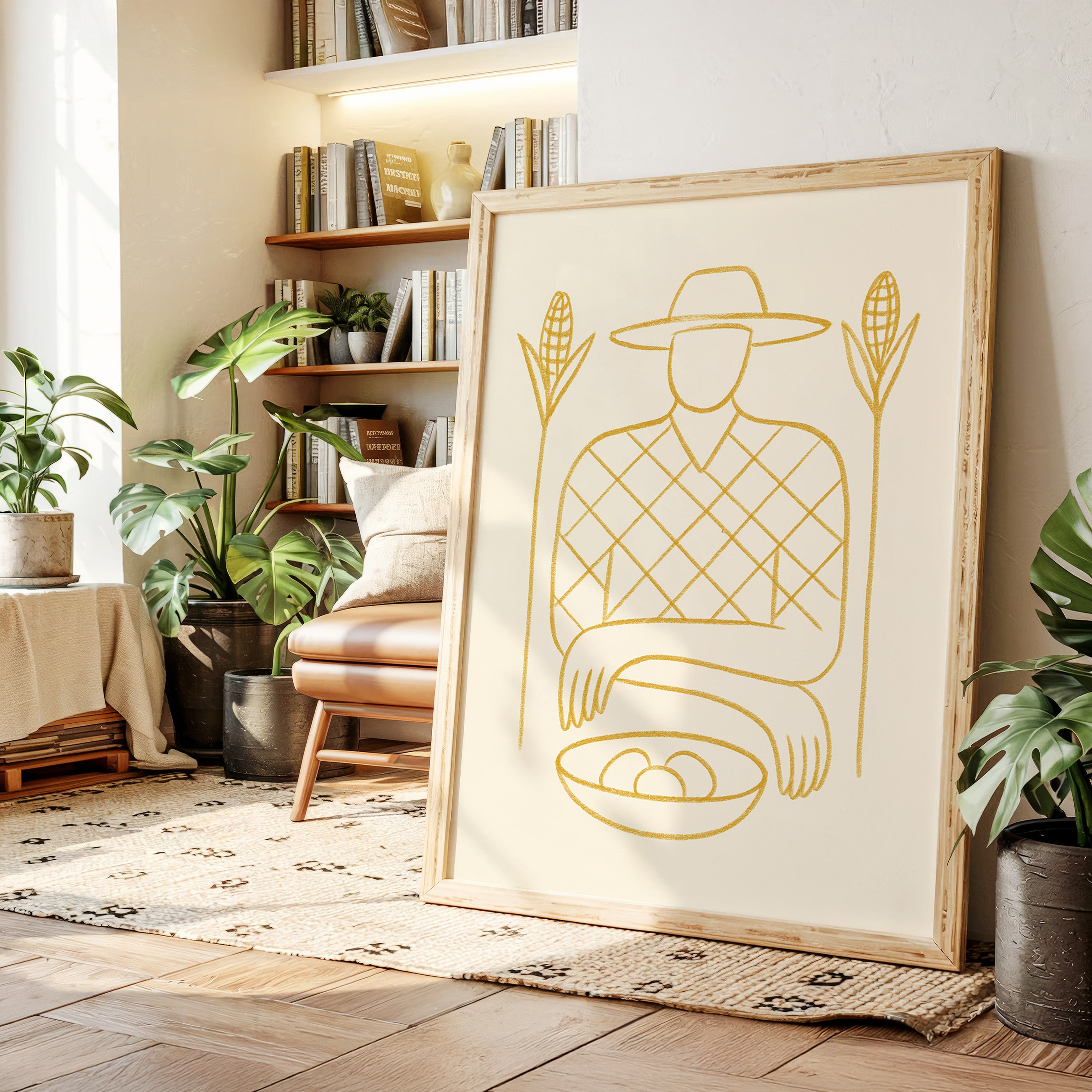Golden Harvest In Simple Lines