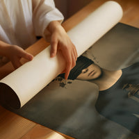 Blindfolded Time: Woman with a Glowing Lantern