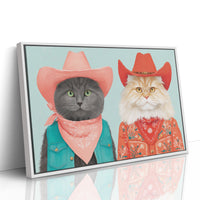 Cowboy Cats Ride At Dawn