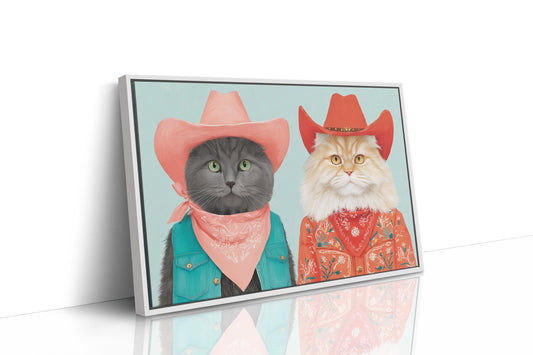 Cowboy Cats Ride At Dawn