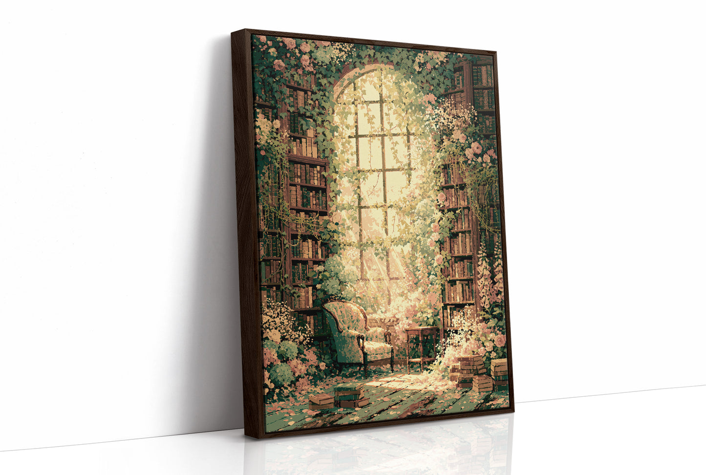 Arched Light, Rose-Draped Stacks
