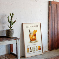Old Fashioned Cocktail Recipe Art Print