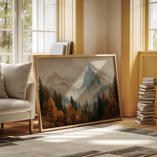 Autumn Gold Meets Mountain Snow
