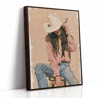 Seated in Blush and Denim