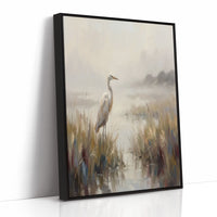 Egret in the Marsh Grass