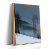 Crescent Moon Over Snowfall