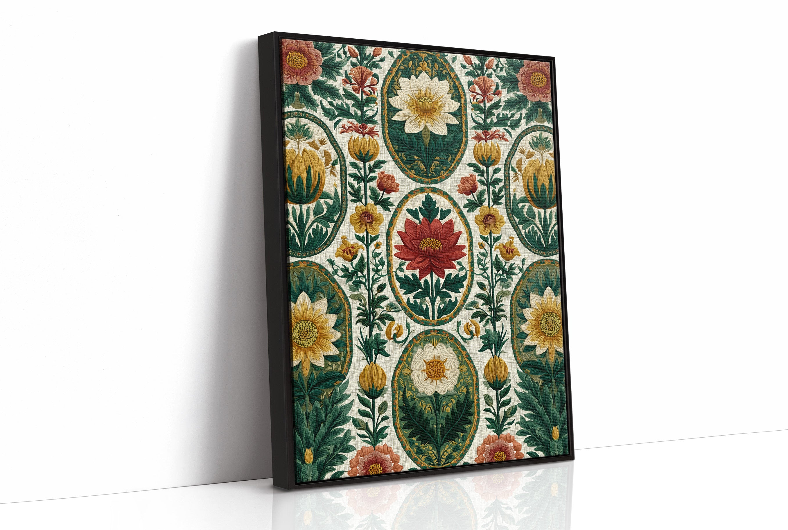 Cameo Blooms on Linen Field