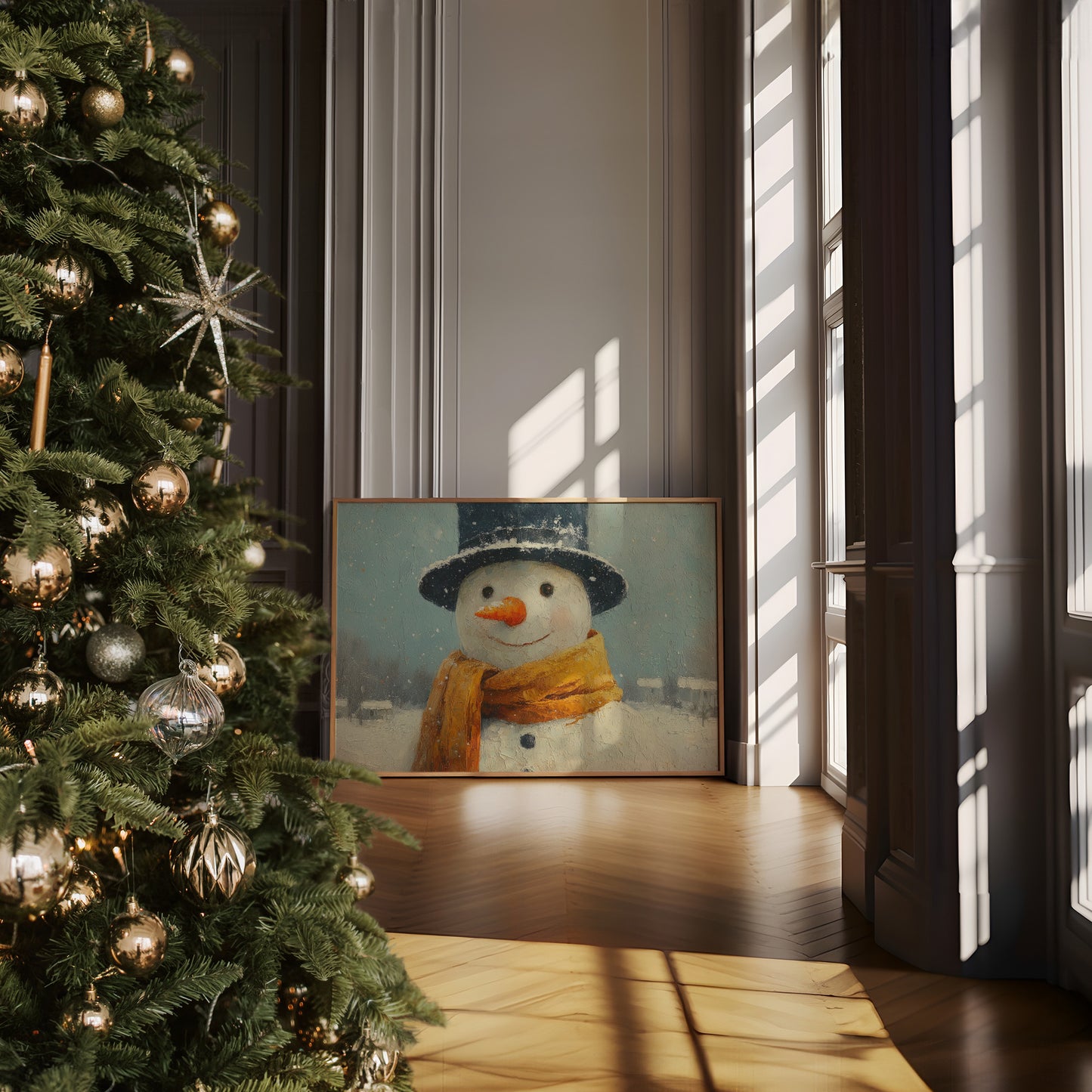 Frosty Wears His Golden Scarf