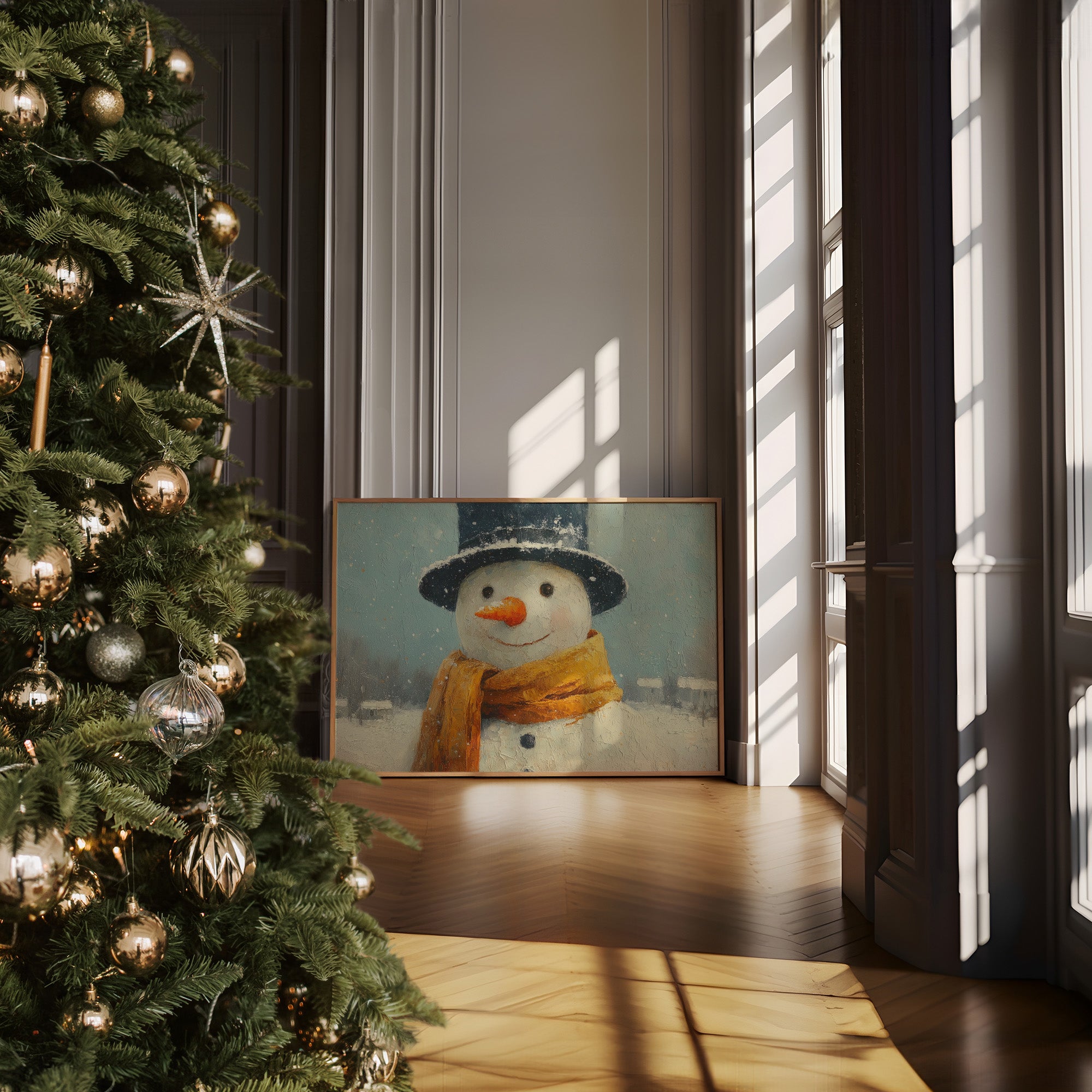 Frosty Wears His Golden Scarf