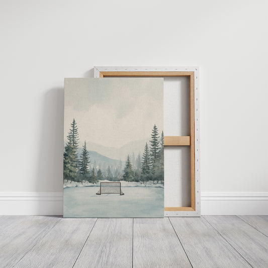 Winter's Silent Arena: Pond Hockey Dreams