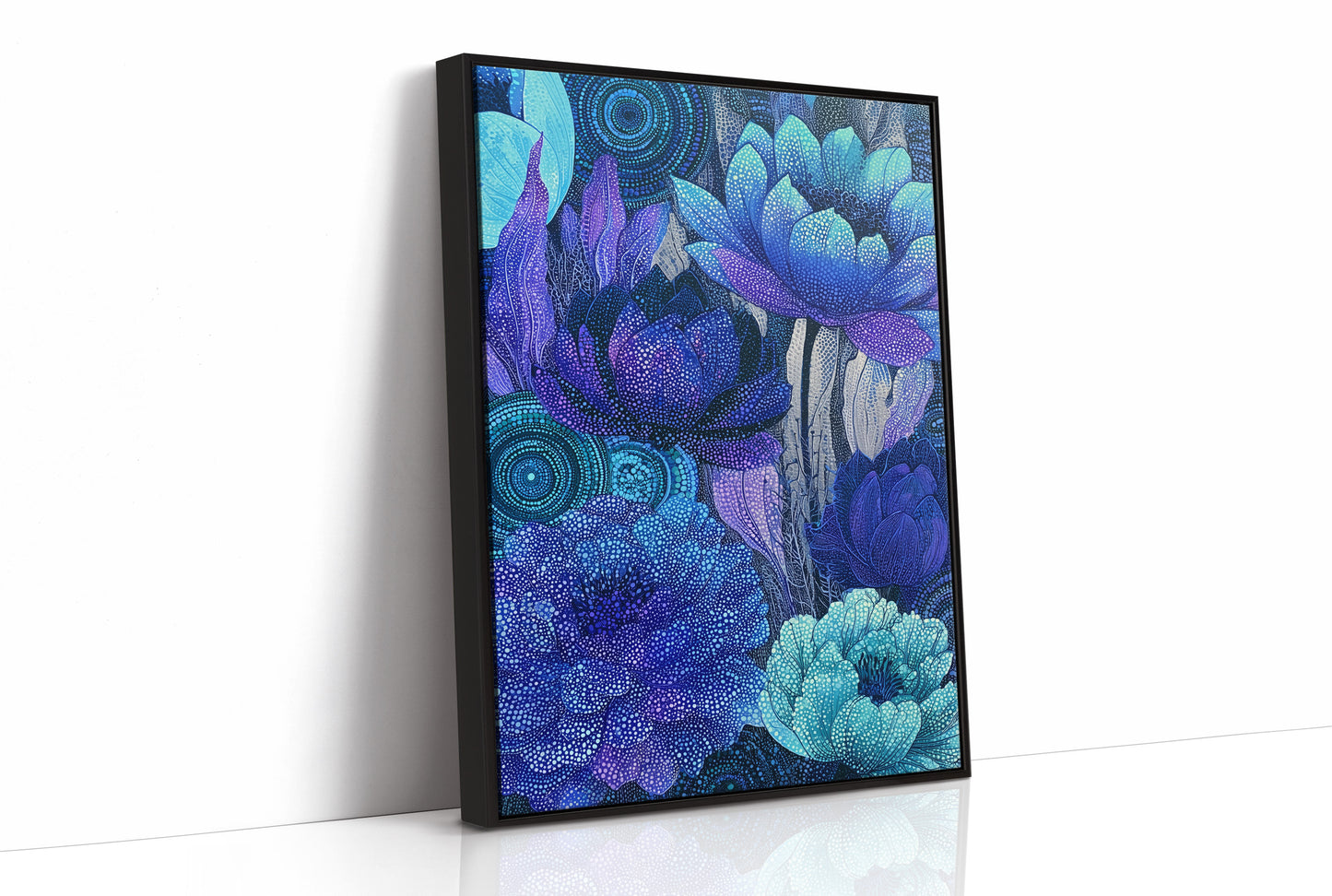 Dotted Lotus Bloom in Midnight Blue