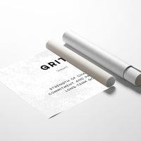 Grit Definition Canvas Art | Bold Motivational Typography Print for Home Office, Gym or Entrepreneur Décor
