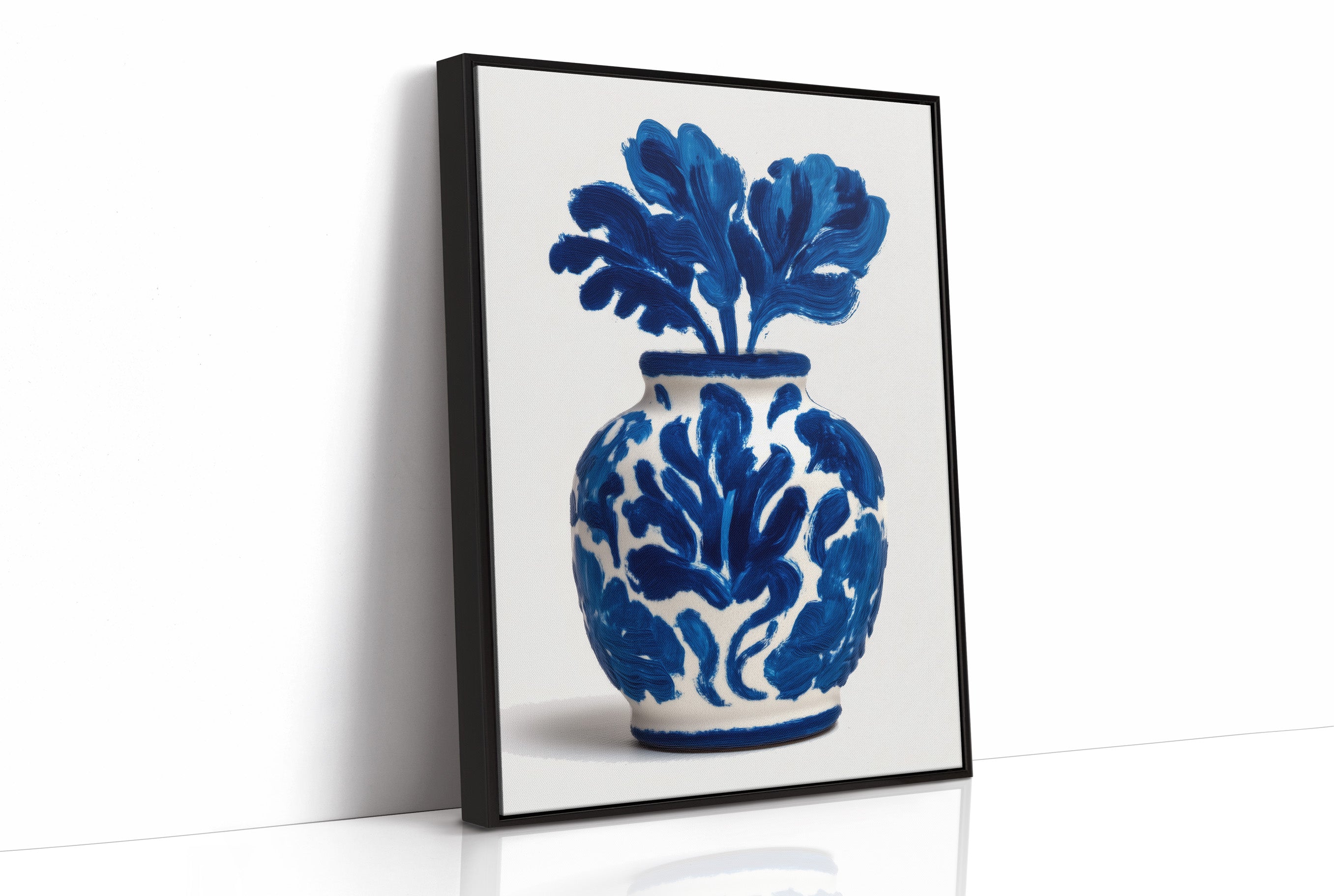 Cobalt Petals Dance In White