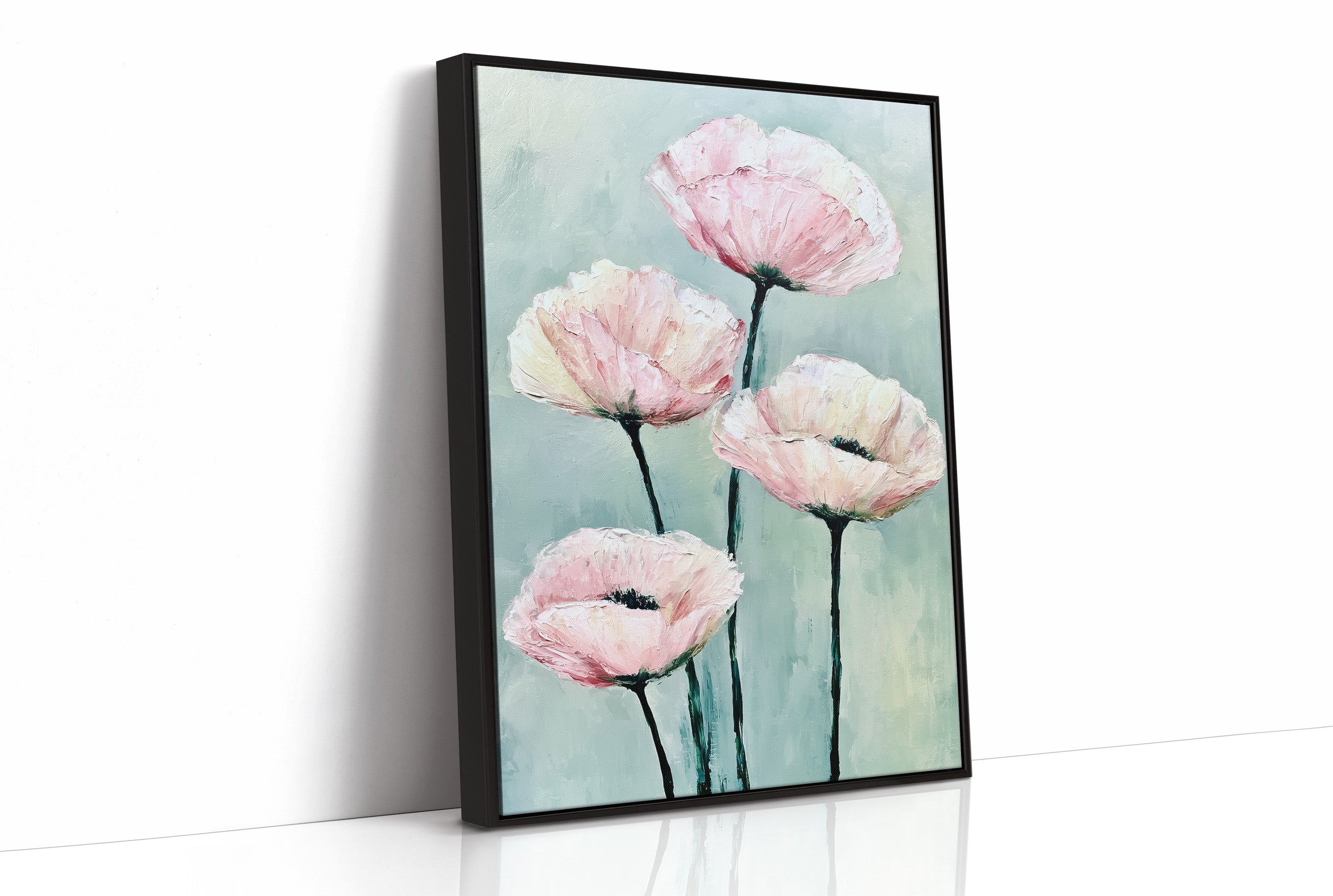 Poppies on a Pale Sage Sky