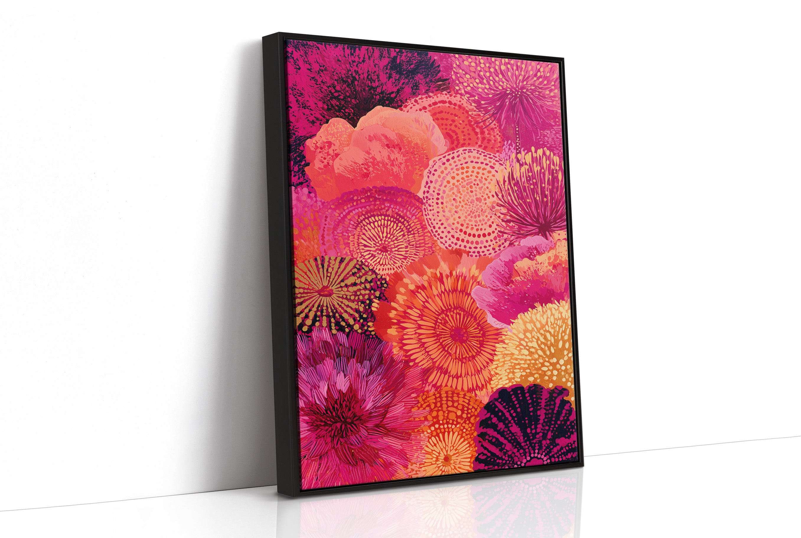 Dahlia Burst in Fuchsia and Fire