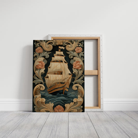 Tall Ships Among Baroque Blooms