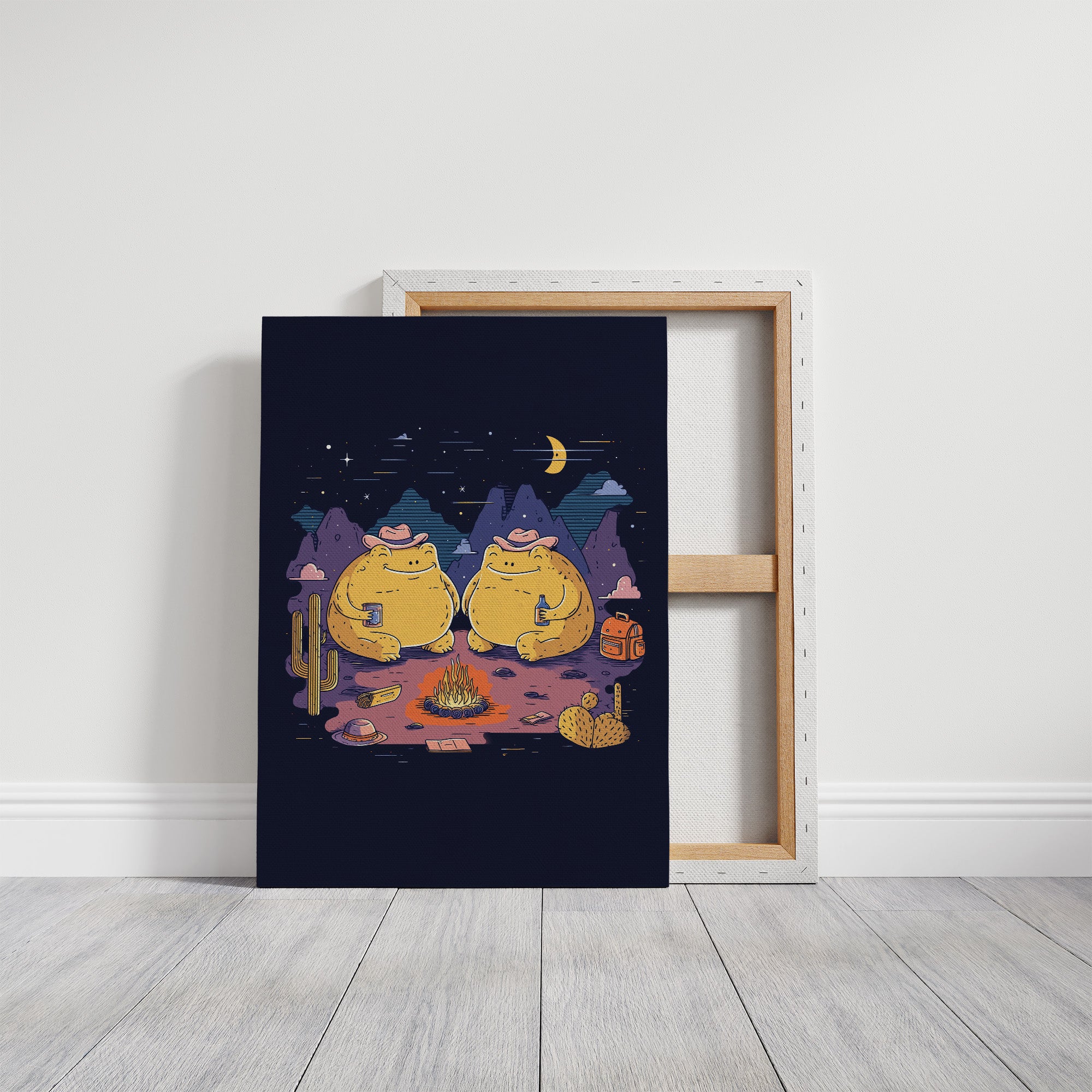 Campfire Croaks Under Moonlight