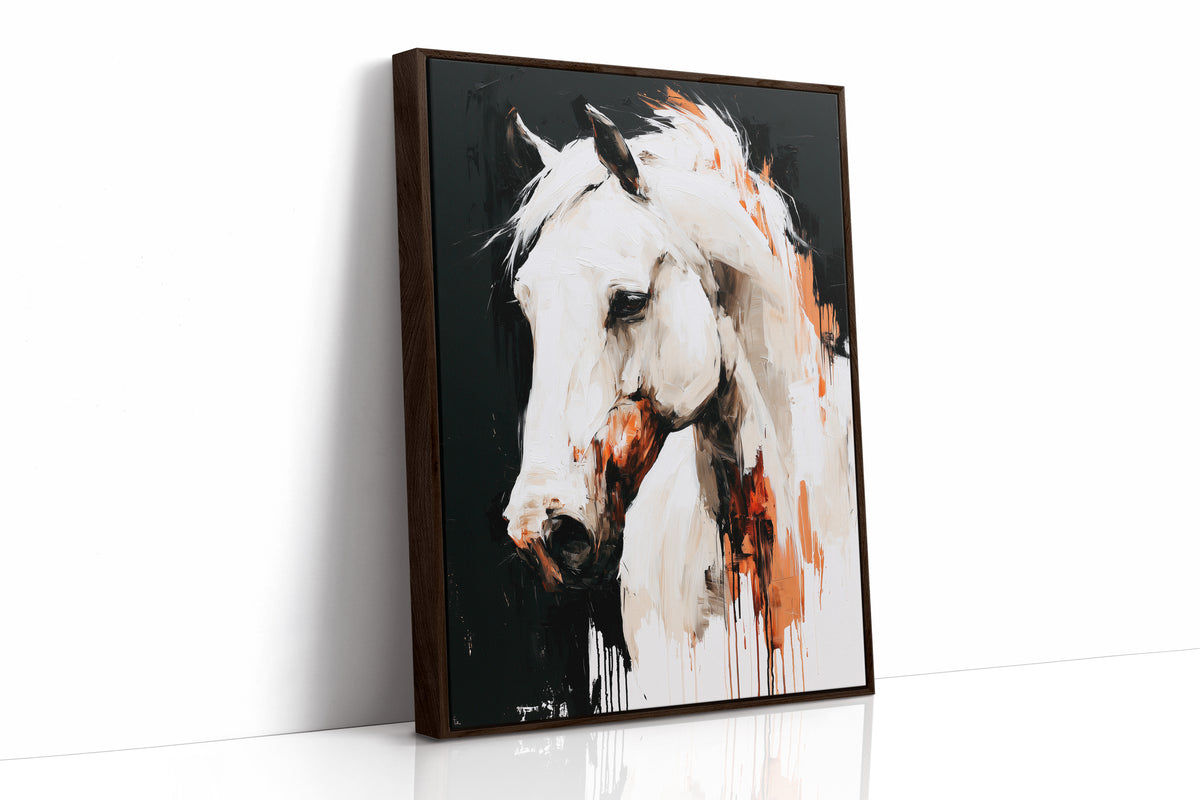 White Stallion in Amber Light