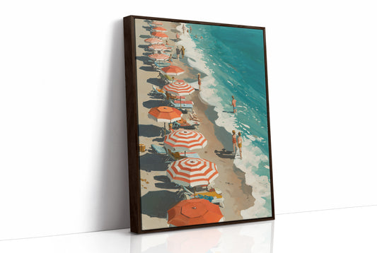 Striped Umbrellas by the Tide