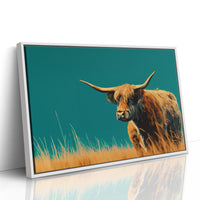 Highland Soul Against Teal Sky