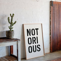 Notorious Bold Stencil Typography Print