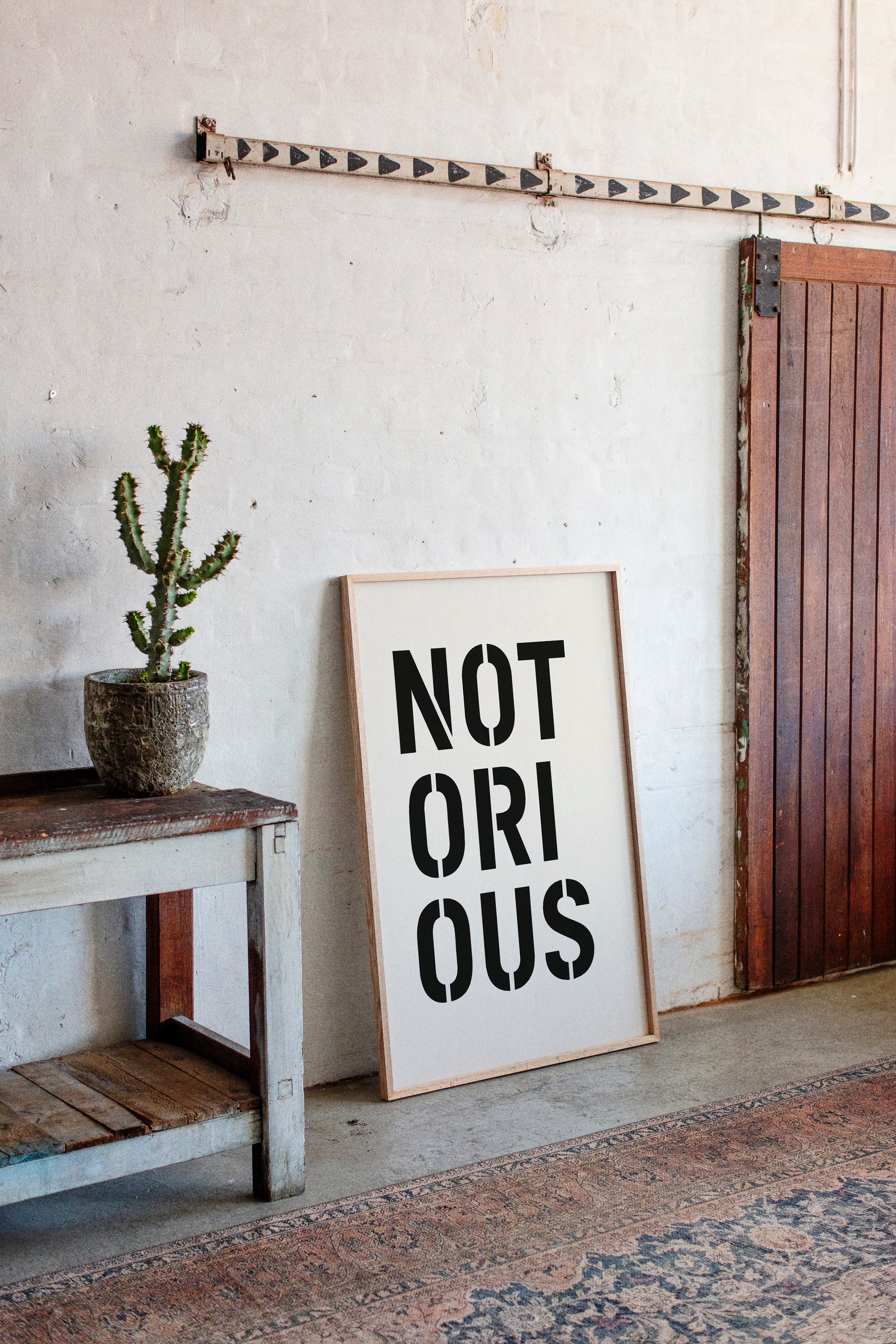 Notorious Bold Stencil Typography Print