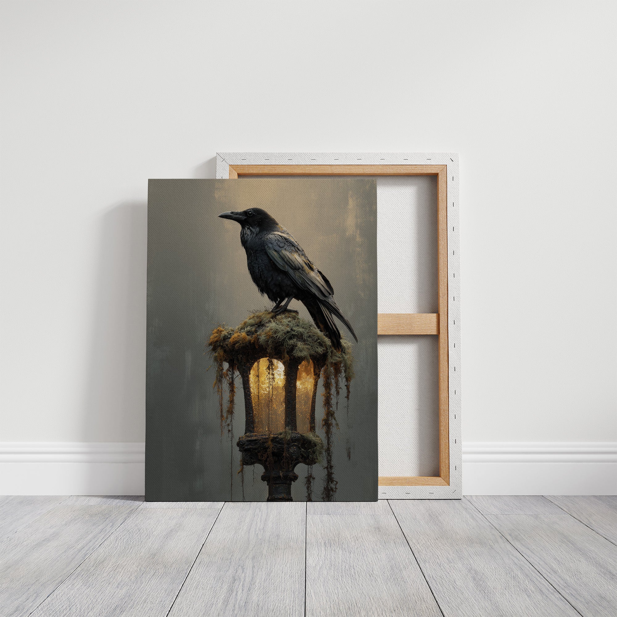 Raven Perches On Ancient Light