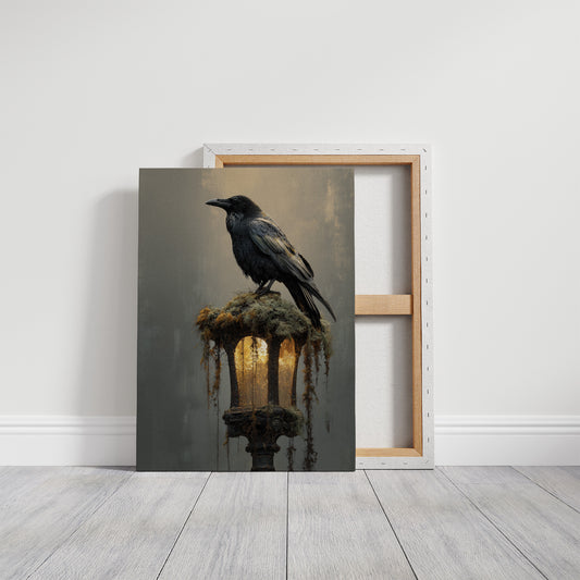 Raven Perches On Ancient Light