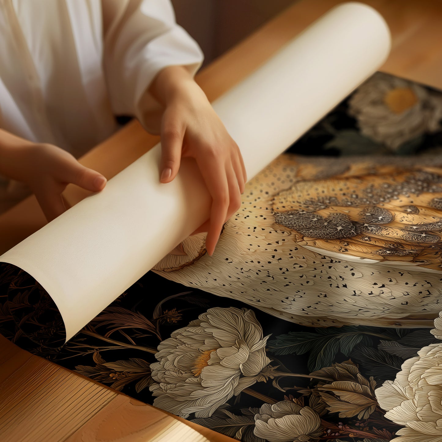 Midnight Blooms With Golden Wings