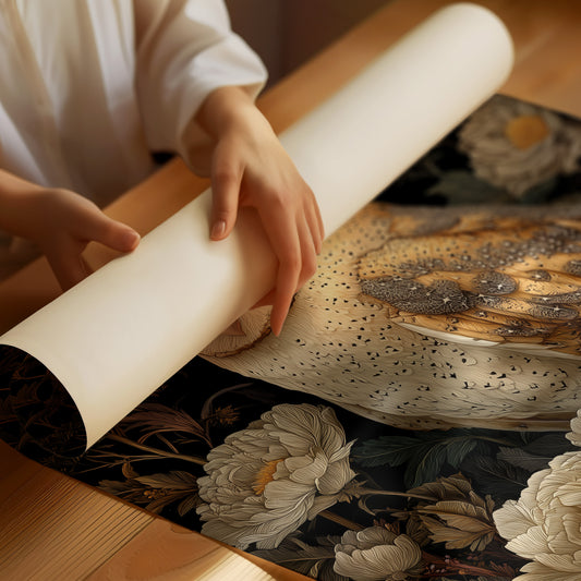 Midnight Blooms With Golden Wings