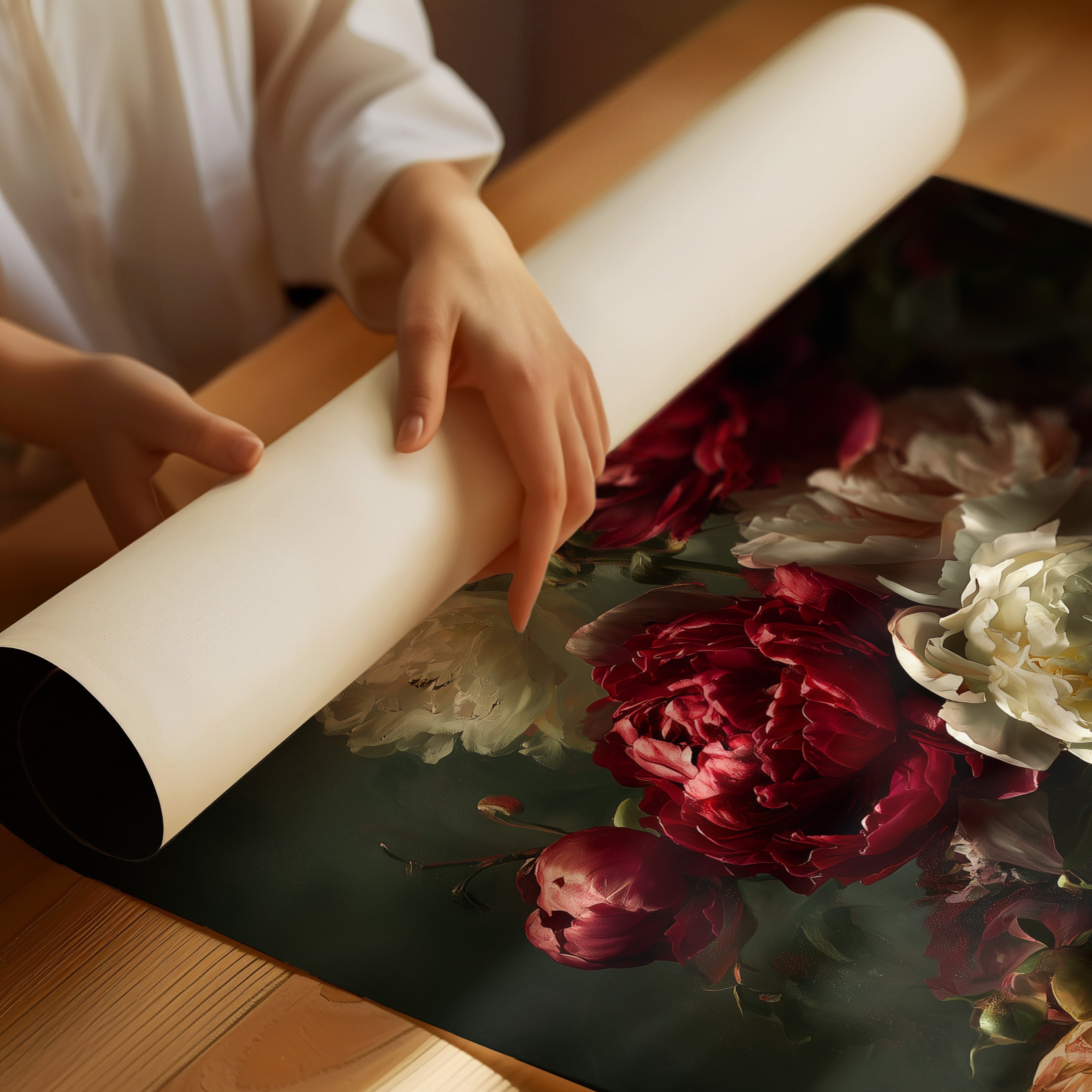 Velvet Blooms Against Midnight Walls