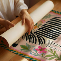 Whimsical Zebra in Floral Paradise