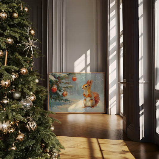 Winter Squirrel Discovers Christmas Magic