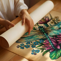 Dragonfly Over Water Lilies