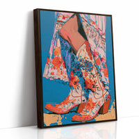 Floral Cowboy Boots Impasto Study
