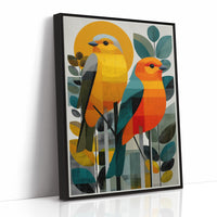 Sunlit Birds Share Garden Secrets